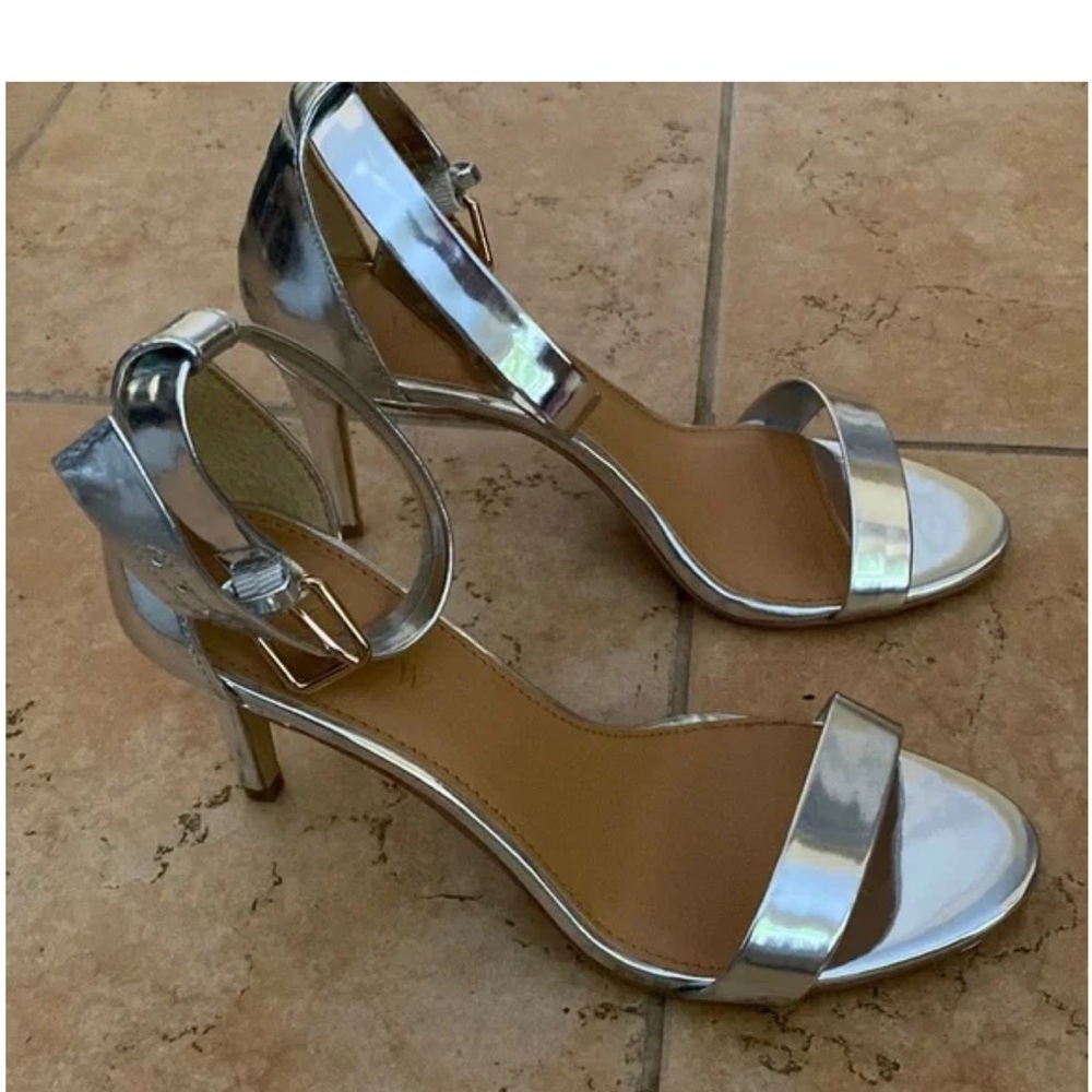 J Crew Factory Patent Silver Sandals, 11